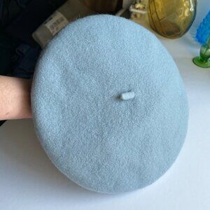 Light blue Wool Beret French artist style New